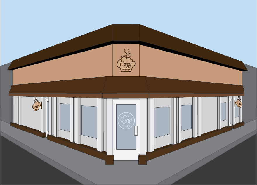 Illustration of the Cozy Bakery and Cafe.