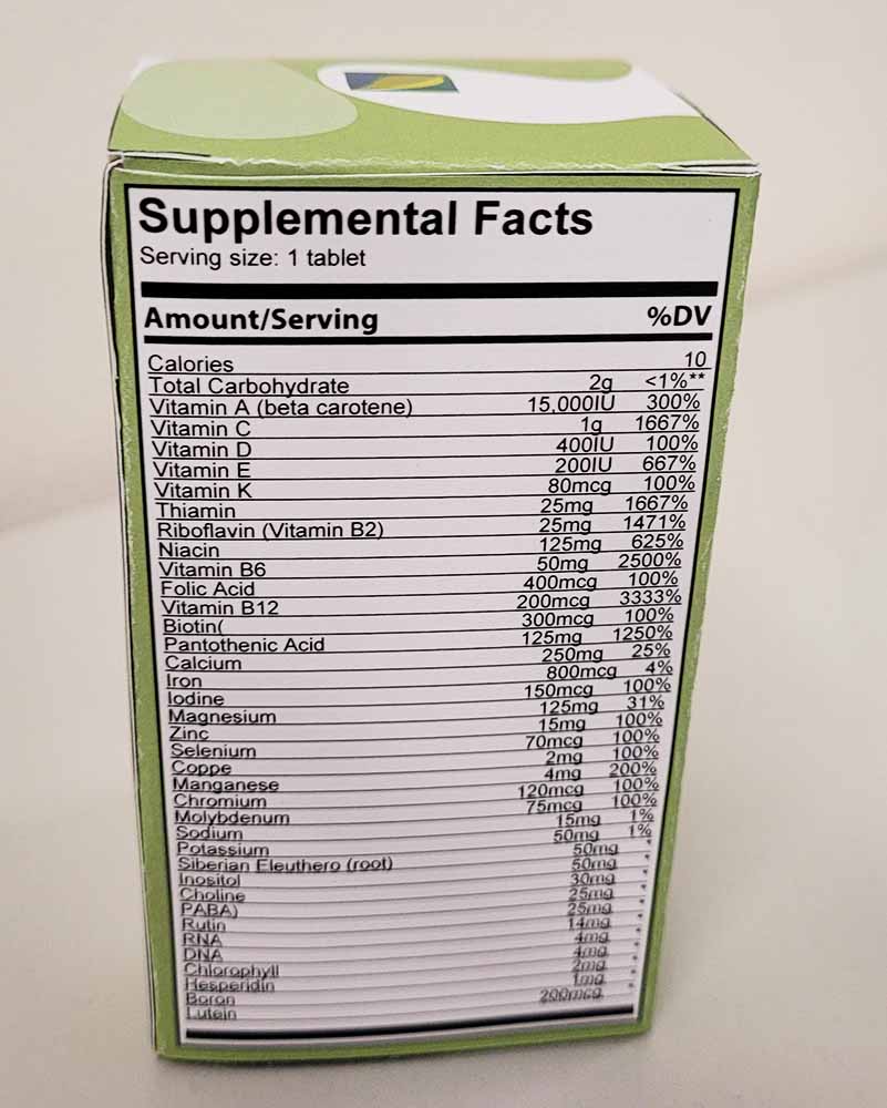 LifeSource Vitamins- Everyday Multi-Vitamins side 3.