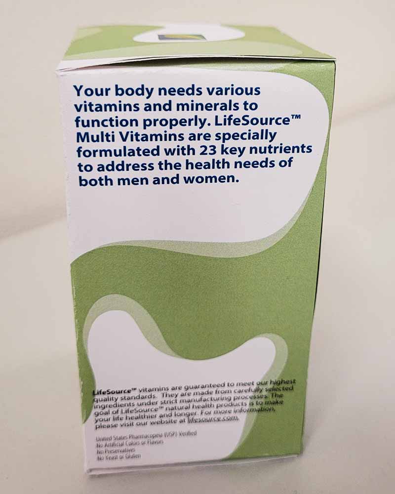 LifeSource Vitamins- Everyday Multi-Vitamins side 4.