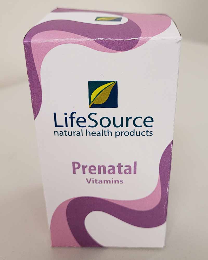 LifeSource Vitamins- Prenatal Vitamins side 1.