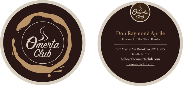 Omerta Club buisness card coaster
