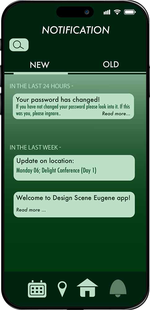 Design Scene Eugene app design notification
