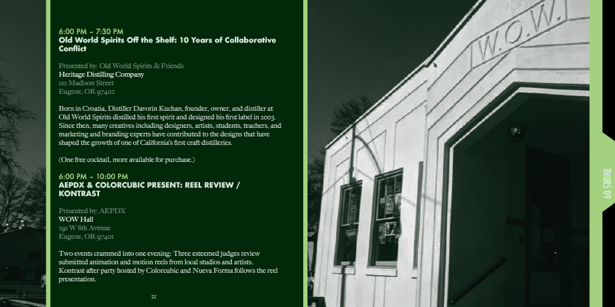 Design Scene Eugene program 11th spread