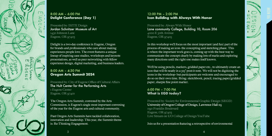 Design Scene Eugene program 2nd spread