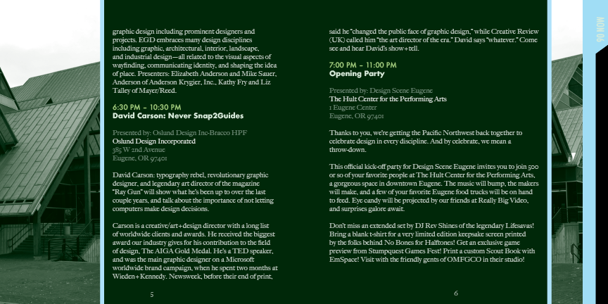 Design Scene Eugene program 3rd spread