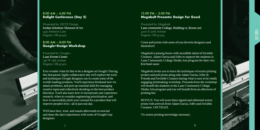 Design Scene Eugene program 4th spread