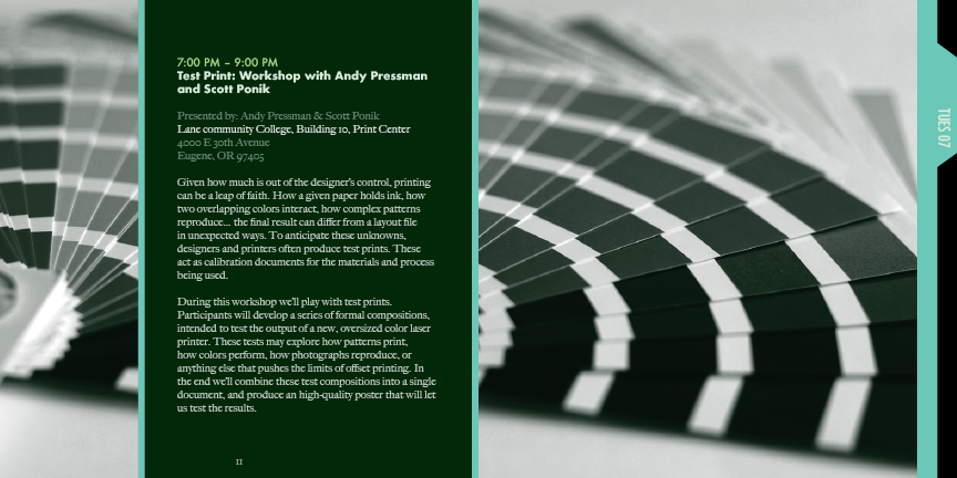 Design Scene Eugene program 6th spread