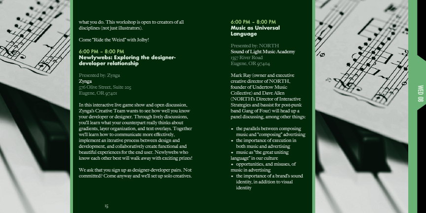 Design Scene Eugene program 8th spread