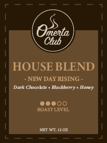 Omerta Club coffee label 1- front